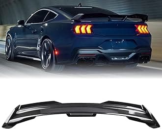 Performance Rear Spoiler for 2024-2025 Ford Mustang EcoBoost/Dark Horse/GT/ S650 Performance W/Gurney Flap-Gloss Black