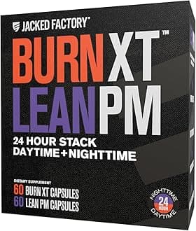 Jacked Factory Burn-XT + Lean-PM Kit - 24-Hour Weightloss Stack w/Clinically Studied Thermogenic Fat Burner & Nighttime Weight Loss Sleep Aid - 60 Count, 2 Pack