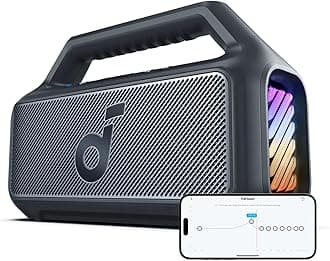 Boom 2 Outdoor Speaker, 80W, Subwoofer, BassUp 2.0, 24H Playtime, IPX7 Waterproof, Floatable, RGB Lights, USB-C, Custom EQ, Bluetooth 5.3, Portable For Outdoors, Camping, Beach, and Backyard