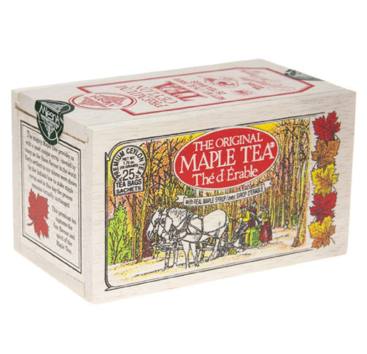The Metropolitan Tea Company 62WD-618B-041 Maple 25 Teabags in Wood Box