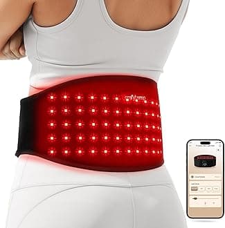 Comfytemp 5000mAh Portable Red Light Therapy Belt for Body, Wearable Near Infrared Light Therapy Wrap, 13W Light Wrap for Waist Belly Lower Back Joint Muscle, 50''x7''