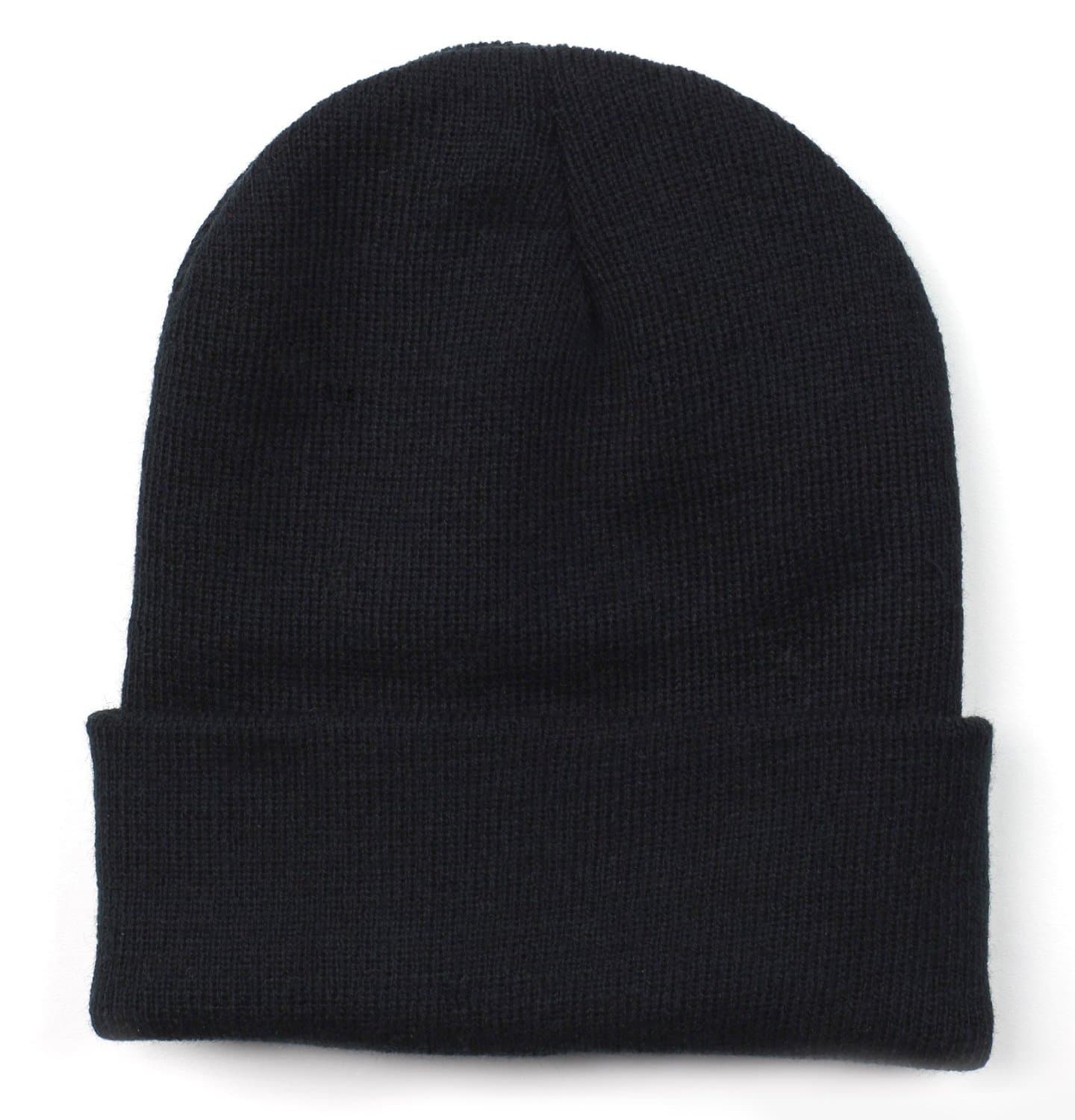 New Solid Winter Long Beanie - Mens Black Beanie from Everything Black - One Size Fits Most. Dual layered, keeping you warm throughout the harshest winter conditions.