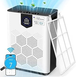 DAYETTE H14 Air Purifiers for Home Large Room Up to 3000 Ft², Smart Wifi with Washable Filters, Air Quality Monitor, 4 Fan & 22 dB Sleep Mode for Bedroom Living Room