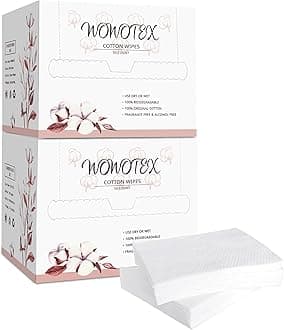 100% Cotton Disposable Face Towel 100 Count 10x12 Inch | Biodegradable Thick Soft One Time Use Dry Wipes for Sensitive Skin, Baby Care, Facial Cleaning, Makeup Removal