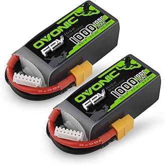 OVONIC 1000mAh 6S 100C LiPo Battery with XT60 Plug for FPV Racing RC Quadcopter Helicopter Airplane Multi-Motor Hobby DIY-2Packs