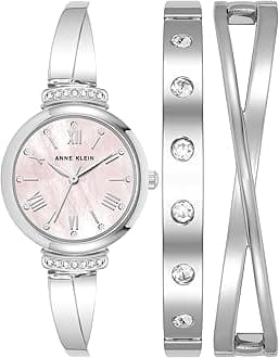 Women's Premium Crystal Accented Bangle Watch Set, AK/2245