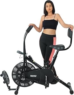 BIONFIT Gym Cycle for Home Gym Fitness | Air Bike for Cardio Exercise with Back Support Seat & Twister, Max Weight: 120 Kg | For Free Installation, Contact Bionfit Customer Care