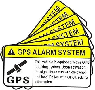 GPS Tracking Sticker, Self Adhesive Track Stickers, PVC Car Tracker Warning Stickers, GPS Tracker Sticker for Motorcycle Car Bike Truck Trailer Vehicles Safety Bumper (6 Pcs)