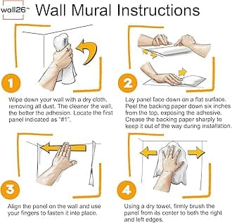 wall26 Removable Wall Sticker/Wall Mural Spray Paint Neon Cartoon Brick Wall City Graffiti & Street Art Cityscape Digital Art Realism Urban Edgy for Living Room, Bedroom, Office - 100x144 inches