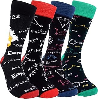 Mens Fun Patterned Dress Socks Funny Novelty Crazy Design Cotton Socks Gift for Men