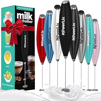 PowerLix Powerful Handheld Milk Frother With Stand Battery Operated Foam Maker Frother Wand For Coffee (A Black) (No stand Matte Black)