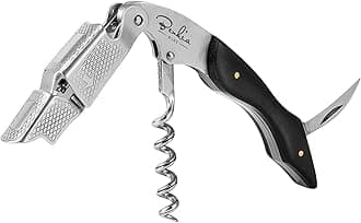 Benkia Wine Bottle Opener - Professional Stainless Steel Waiters Friend Black Wooden with Foil Cutter - Corkscrew Wine Opener