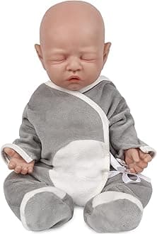 18 inch Sleeping Silicone Baby Doll That Look Real,Reborn Baby Doll,Real Lifelike Baby Dolls - Boy