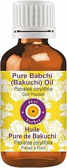 Deve Herbes Pure Babchi (Bakuchi) Oil (Psoralea corylifolia) Cold Pressed 30ml (1 oz)