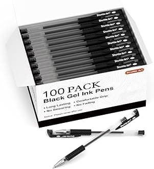 - Black Gel Pens, 100 Pack Fine Point Black Ink Pens Bulk, 0.5mm Rollerball Gel Ink Pens Smooth Writing with Comfortable Grip for Office, School and Home