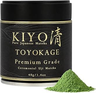 Kiyo Matcha Premium Ceremonial Grade Uji Matcha - Pure Japanese First Harvest Ceremonial Grade Matcha Green Tea Powder from Uji, Japan (40g/1.4oz)