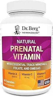 Dr. Berg Natural Prenatal Vitamins for Women (Pregnant & Nursing) - Prenatal Vitamins with Folate, Vitamins, Minerals, Omegas, &11 Powerful Superfoods - Womens Prenatal Multivitamin - 60 Capsules