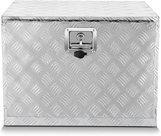 DNA MOTORING Rear Truck Bed Trailer Key Lock Aluminum Storage Tool Box 19.5" L X 19.5" D X 18" H Silver,TBOX-T5-003-ALU