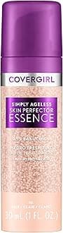 Covergirl Simply Ageless Skin Perfector Essence Foundation, 10 Fair, Tinted Skincare Makeup Hybrid, Sheer Tint, Radiant Finish, Glowy Finish, Vegan Formula, 1.0oz