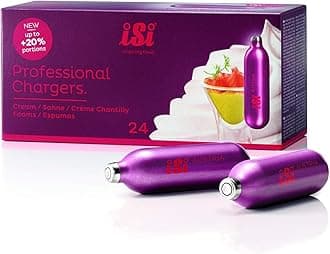iSi Pro 8.4g Cream Chargers 24 Pack Non-Threaded Cream Whipper Charger Cartridges, 25 Boxes