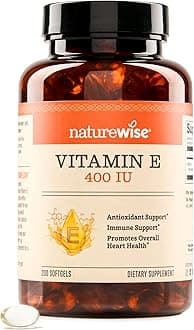 Vitamin E 400 IU Softgels (180mg DL-Alpha) - Dairy, Gluten, and Soy Free, Non-GMO Antioxidant Dietary Supplement for Skin, Heart, Eye, and Immune Health Support - 200 Count