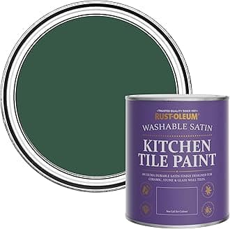 Rust-Oleum Green Water-Resistant Kitchen Tile Paint in Satin Finish - The Pinewoods 750ml