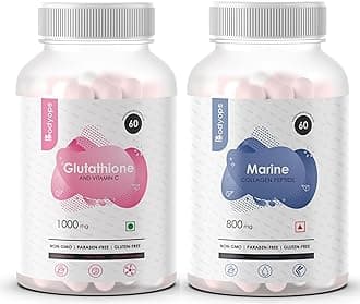 Bodyops L-Glutathione Capsules For Healthy & Radiant Skin For Men & Women With Vitamin C (Glutathione + Collagen)