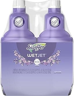 WetJet Multi-Purpose Floor Cleaner Solution with Febreze Refill, Hardwood Floor Cleaner, Lavender Scent, 1.25 Liter -42.2 Fl Oz (Pack of 2)