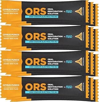 Fluid Tactical - ORS (Oral Rehydration Solution), Recover Faster, Extreme Dehydration Electrolytes, 12pack (Citrus Punch)