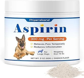 Aspirin for Large Dogs, Dog Joint Pain and Inflammation Relief, 300mg, Pain Reliever for Dogs, Chicken Flavored Powder Supplement