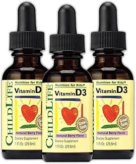 Vitamin D3, Berry Flavor, Glass Bottle, 1-oz (Pack of 3)