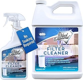 Black Diamond Stoneworks Ultimate Spa Filter Cleaner Fast-Acting Spray. Works Instantly on Hot Tub & Pool Filters Leaving Behind no Sticky Residue. Prolongs Filter Life and Pool Equipment. No Soaking