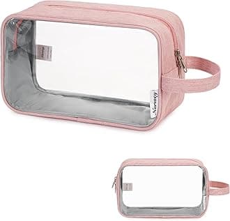 NarweyClear Travel Toiletry Bag for Women Traveling Dopp Kit Makeup Bag Organizer for Toiletries Accessories Cosmetics (Pink)