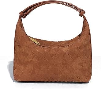 Luxurious Suede Hobo Bag - Women's Woven Leather Shoulder Bag with Spacious Interior