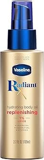 Vaseline Radiant X Replenishing and Hydrating Body Oil with 1% Lipids, Jojoba Oil, Coconut Oil, & Vitamin E 3.7 oz
