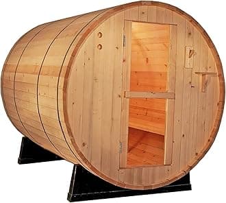 6' Ft Canadian Outdoor RED Cedar Barrel Sauna Wet/Dry SPA 4 Person Size