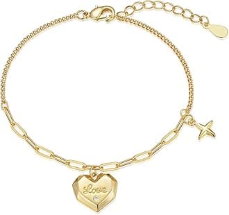 Dainty Layering Bracelets for Women 18 k Gold Plated Fashion Adjustable Chunky Cuban Paperclip Link Chain Bracelets Jewelry for Women Gift