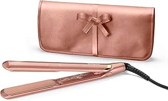 Rose Gold Styler Hair Straighteners, Ultra-smooth ceramic plates, Multi-voltage, Ultra-fast 15 second Heat Up, 3 heat settings up to 235°C, Worldwide use