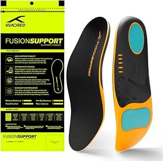 Hundred Fusion Support Comfort Insoles | Fusion Gel Mesh | Rigid Arch Support |Shock Absorption Silicon Cushioning | Personalized Comfort for Any Shoe | Unisex | 1 Pair (9.5 UK/ 10 UK)