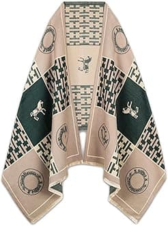 EXTREE Scarfs for Women Pashmina Silky Shawl Wrap for Evening Dressing Blanket Open Front Poncho Cape