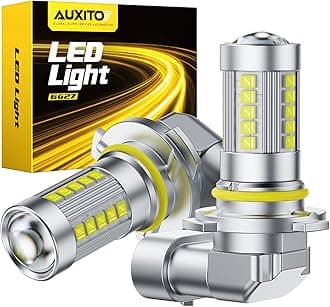 AUXITO 9006 LED Fog Light Bulbs, 6500K Cool White Light, 1:1 Mini Size HB4 9006 LED Fog Light Bulbs, 360° Full Illumination(Pack of 2)