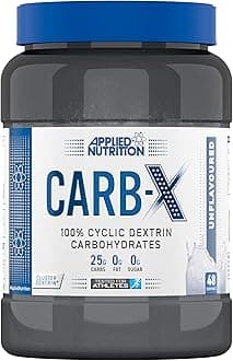 Applied Nutrition Carb X Highly Branched Cyclic Dextrin Carbohydrates, Intra & Post Workout Carbs Powder, Fuel Training & Recovery, Vegan, Gluten Free, Sugar Free, 1.2kg 48 Servings (Unflavoured)