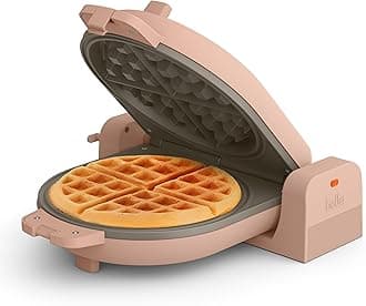 Flip-n-Store Waffle Maker with EverGood™ Ceramic Nonstick Coating, Fits-anywhere™ Kitchenware, Power Indicator Light, Cool Touch Handle & Cord Wrap, 7” Wide & 1" Deep Plates, 1000 Watt, Blossom