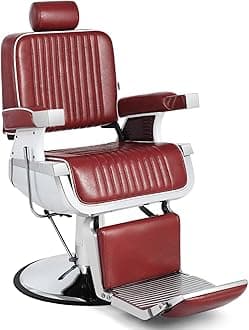 Barber Chair Reclining Hydraulic Barber Chairs Heavy Duty Styling Chairs for Salon Chair Tattoo Chair Beauty Equipment (Red)