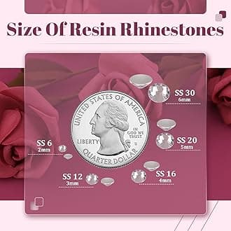 BELLEBOOST 5000PCS 2mm Resin Rhinestones in Bulk (Clear), Bedazzling Flatback Crystals for Crafts DIY Nail Decoration, Gems Charms for Tumbler Shoes Clothing Fabric with Pickup Pen and Tweezers