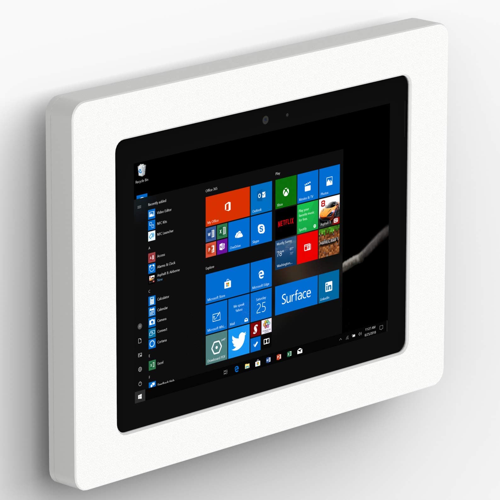 VidaMount White Enclosure and Fixed VESA Slim Wall Mount [Bundle] Compatible with Surface Go & Go 2