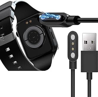 Compatible for Fire-Boltt Ring Bluetooth Calling Smartwatch 1.7" Charger, 2 Pin Magnetic USB Replacement Charging Compatible with Fire-Boltt RING 3 Smartwatch 1.7 Inches-BSW005 (Black)