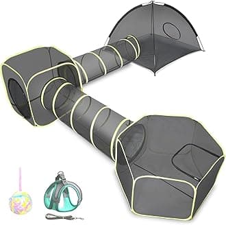 wilwolfer Outdoor Cat Enclosures for Indoor Cats- 5 in 1 Outdoor Cat Tent with Tunnel- Cat Houses for Outdoor Cats- Outdoor Cat Enclosures- Portable Pet Playpen for Cats Puppy and Small Animals