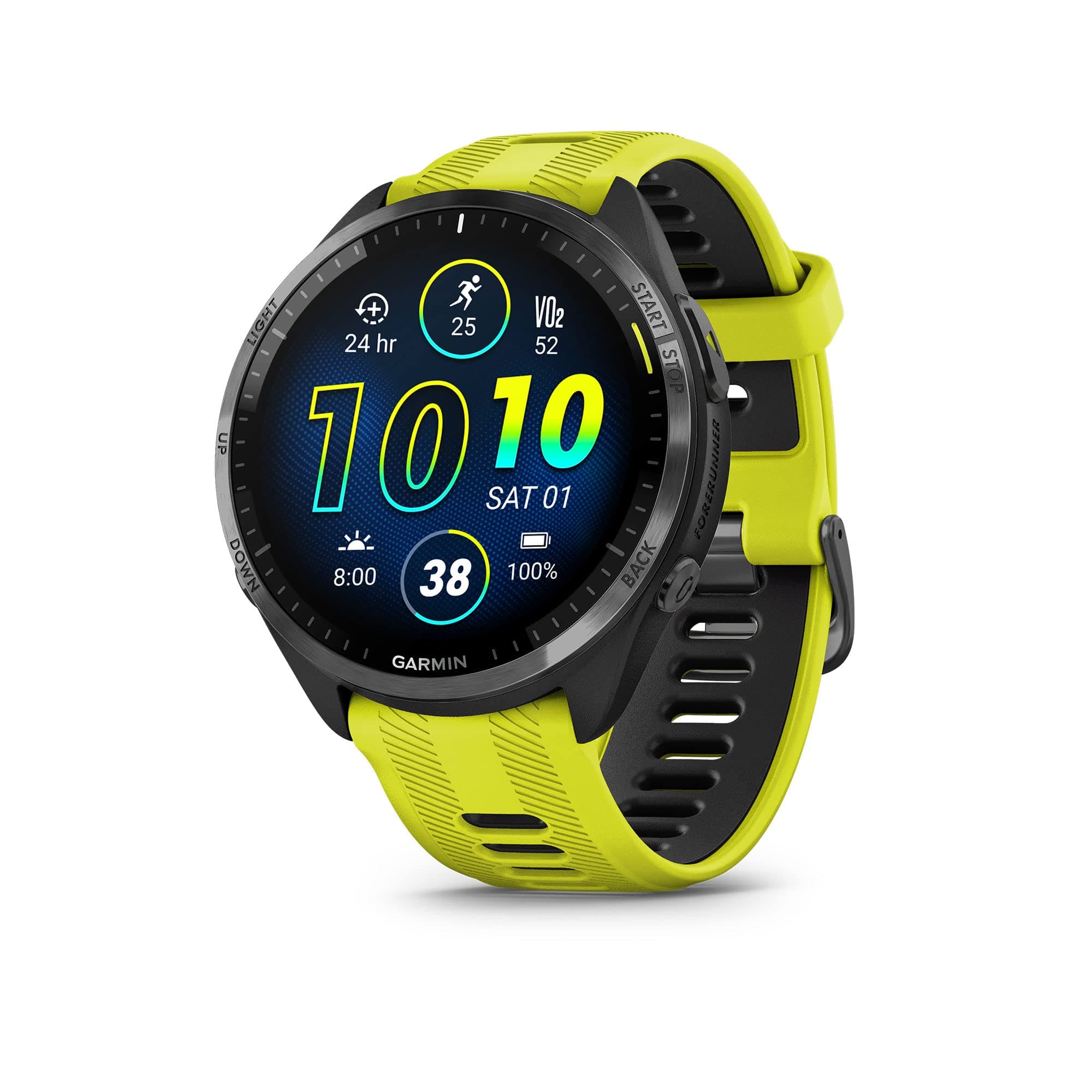 Garmin Forerunner 965 Running Smart Watch, Colorful AMOLED Display, Training Measures and Recovery Information, Yellow and Black Amp