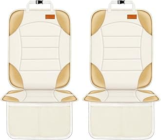 Siivton Car Seat Protector for Child, Cushion for Leather & Fabric Seats, 2 Mesh Pockets, Non-Slip Bottom, Waterproof for Vehicles - Baby & Pets (2 Pack)